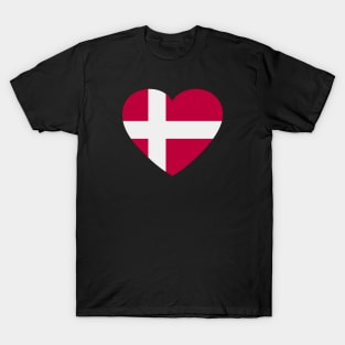 I Love Denmark // Heart-Shaped Danish Flag T-Shirt